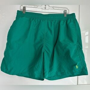 Polo Ralph Lauren Men’s Swim Trunks Size XL Dark Green Shorts Lime Green Pony